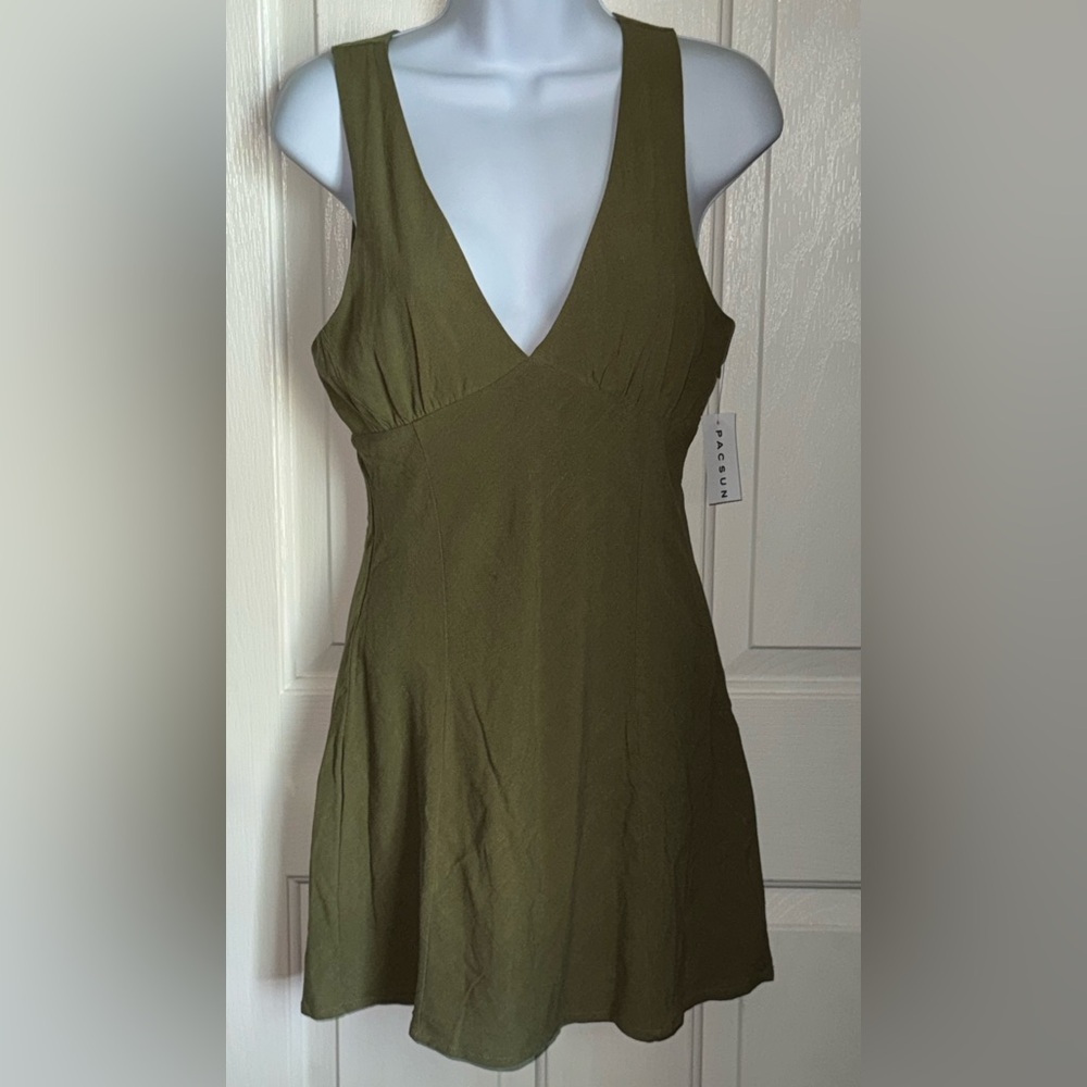 Olive Green Sleeveless Dress